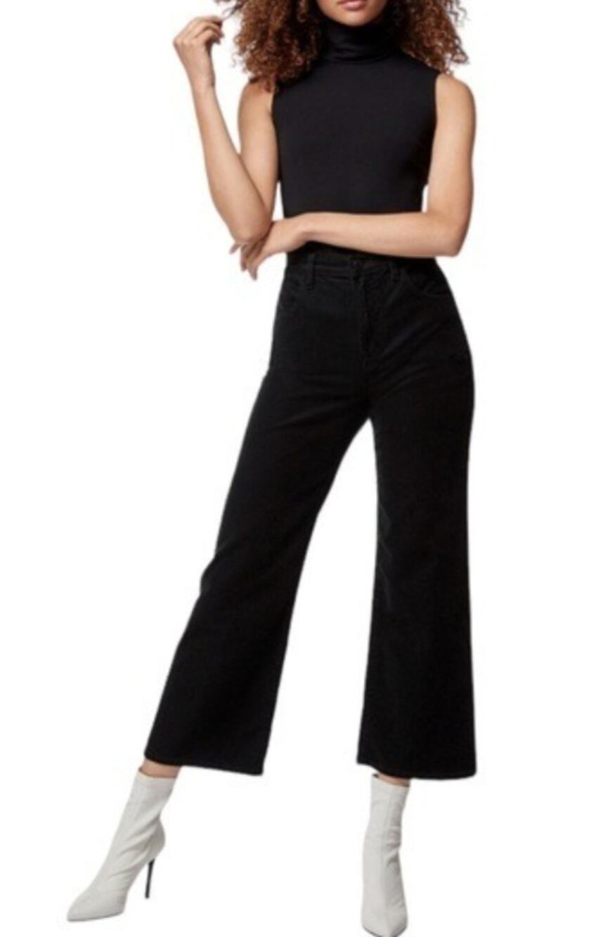 J Brand Joan Crop black corduroy pants Size 26 Retro Minimal Classic Boho Preppy